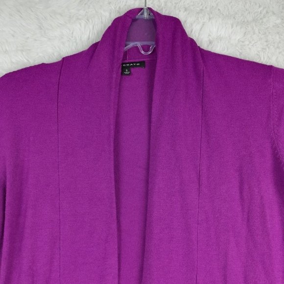 Staccato Womens Sweater Cardigan Open Purple Knit Long‎ Sleeve Lightweight Small - Picture 8 of 12